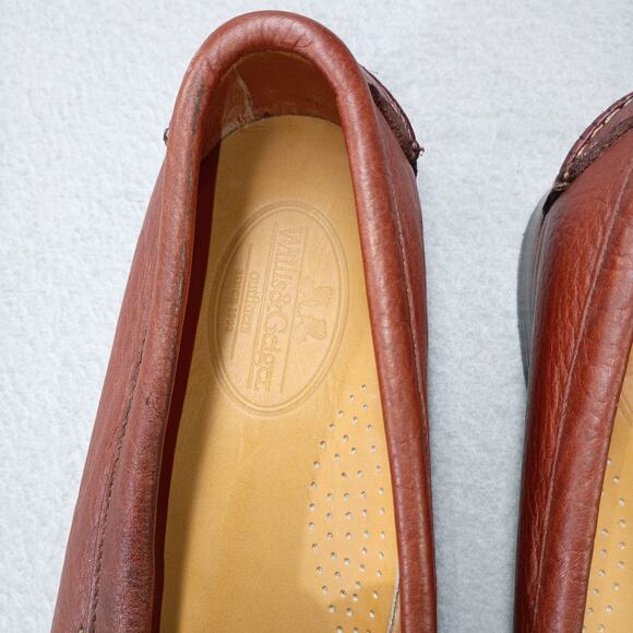 vtg Willis & Geiger Buffalo Leather Penny Loafers USA Mens 9.5 Brown Dress nwob main image 7